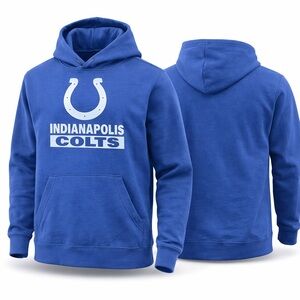 NFL Apparel Indianapolis Colts Youth Royal Back to Basics Hoodie Size L(14-16)